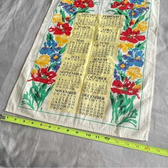 1994 Vintage 90s Floral Cloth Calendar - Picture 3 of 11